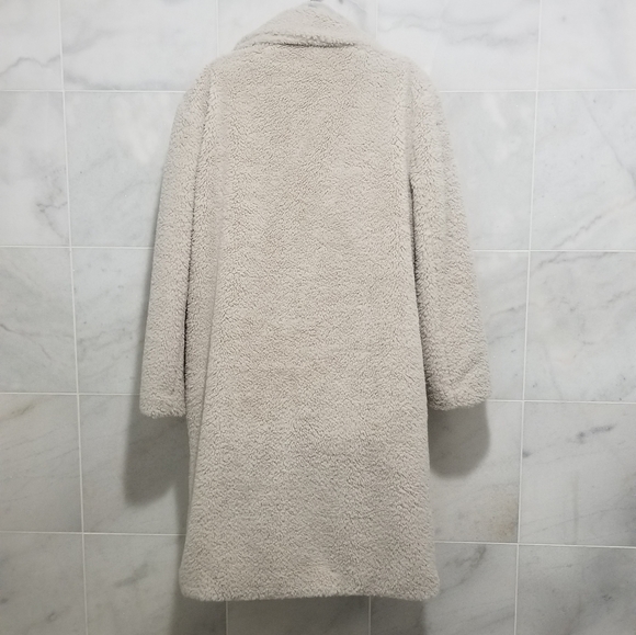 Halogen Patch Pocket Teddy Coat Cream Medium - Picture 10 of 10